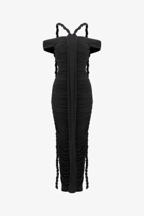 Black Bardot Bodycon Maxi Dress